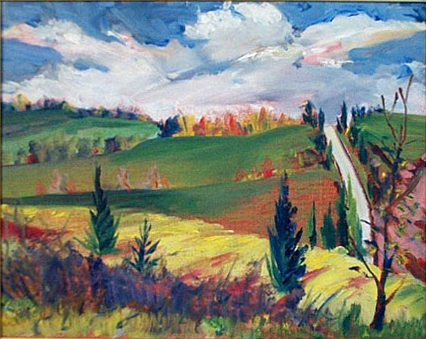 Landscape with Road and Clouds