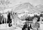 Snowscape with Mountain