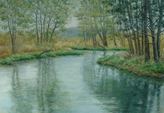 SPRING GREEN AT RIVER'S EDGE 11.5 x 15.5