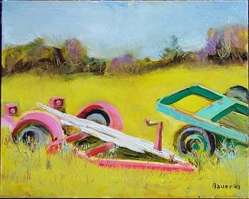 Farm Machinery in Sunny Field