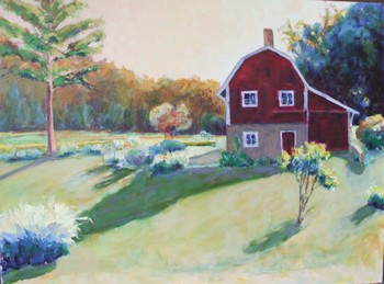 Hog House and Barnyard Afternoon in August