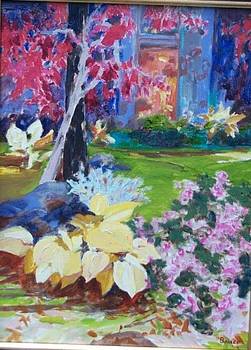 Hostas in Fall Garden