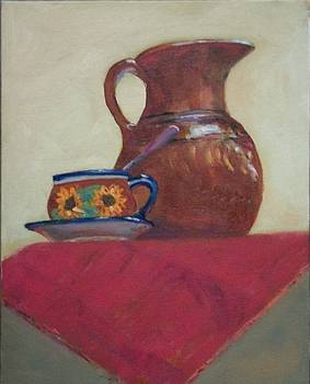 Monumental Mexican Pitcher and Cup