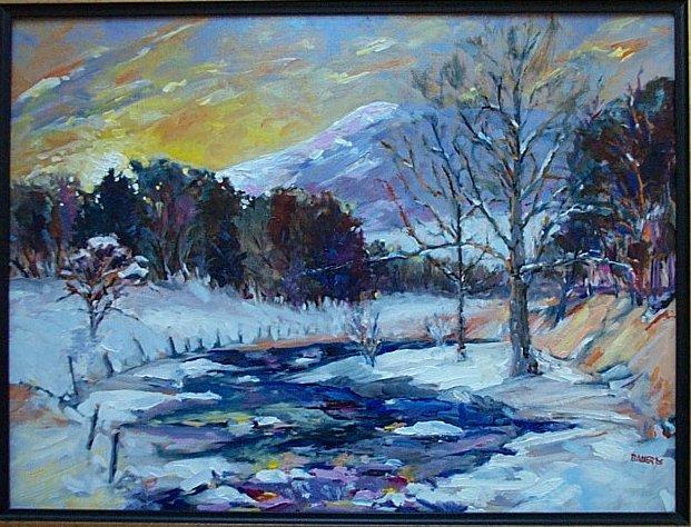 Mountain Stream in Winter