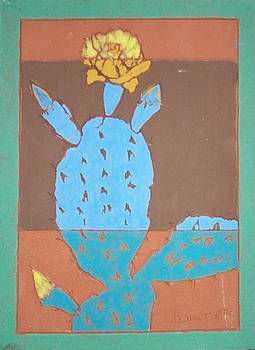 Prickly Pear Cactus (Fired Ceramic Tile)