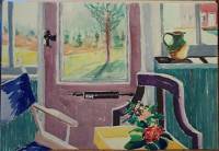 Primroses on Purple Chair