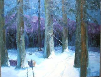 Snowy Woods at Night