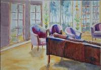 Bailey's Harbor Leather Sofa and Four Chairs