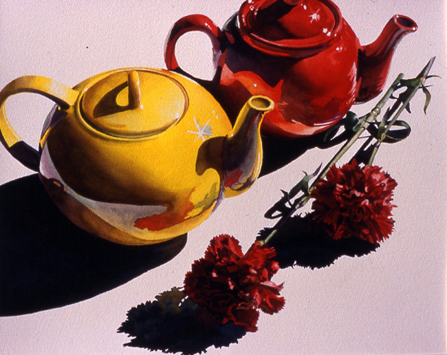 Two Teapots and Two Carnations
