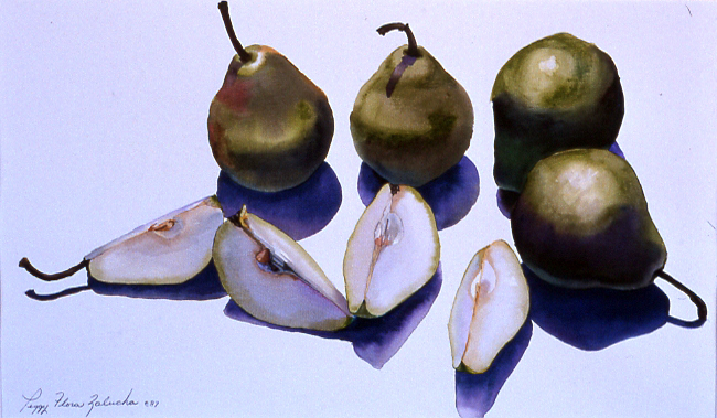 Four Pears and Four Slices III