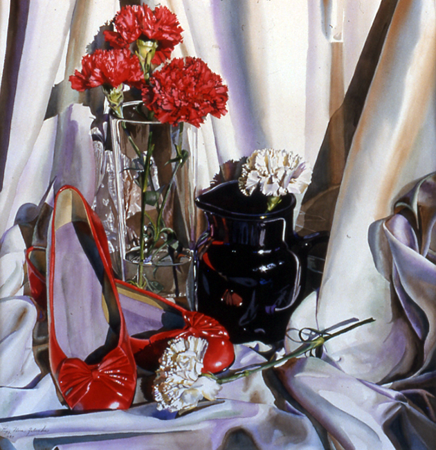 Red and Black Still Life w/Drape