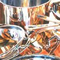 Copper Pots with Artist Reflected #3
