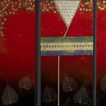 Red and Black Kimono Tryptich