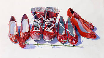 Red Shoes with Red Carnation
