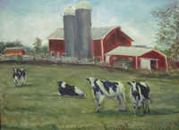 Cows and Barn