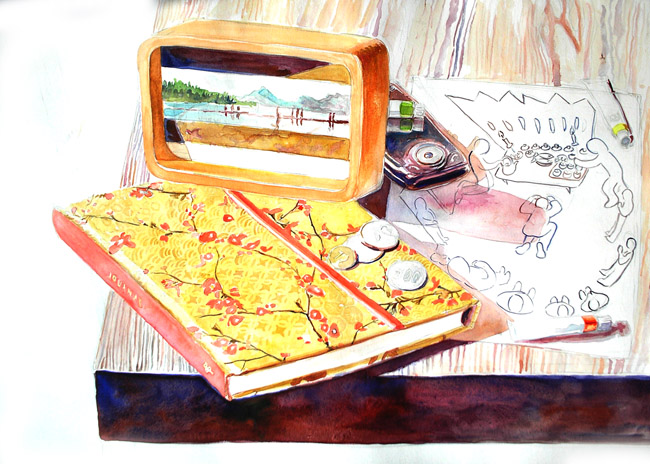 Journal with drawing