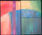 Magenta Stripe Triptych