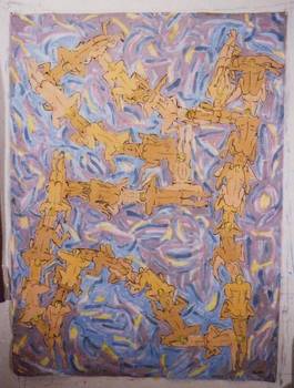 Easter Chain, Acrylic on polyester, 62x84