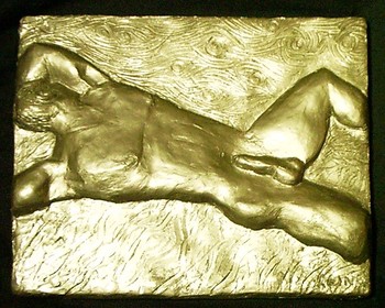 Starry Beach, 8x9-3/4x1, plaster