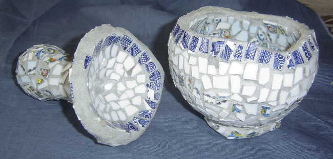 Mosaic Gourd Box, open