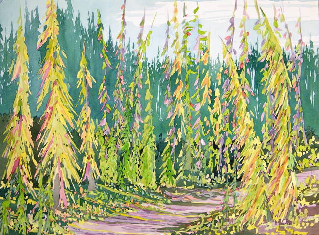 Pines Plus 22x30 (Water Stones on verso!)