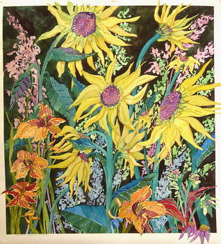 Sunflowers and Daylilies