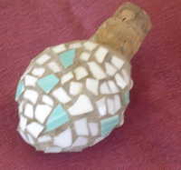 Blue and white bottle stopper