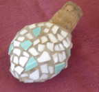 Blue and white bottle stopper