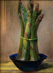 Asparagus in Blue Bowl