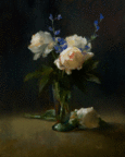 Peonies Sur Bleu