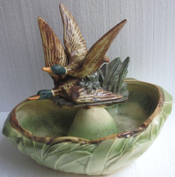 Rustic McCoy Flying Ducks Figural Planter