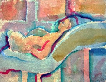 Woman Reclining on Bolster