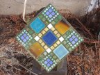 Glass tile with gold leaf mosaic cast