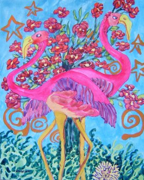 Flamingos with the Hedgehog