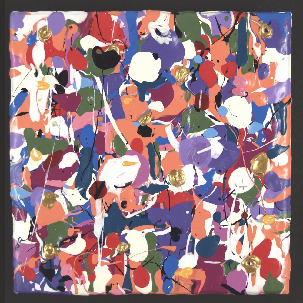 Happy Light Orange, Dark Orange, Purple 