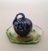 Painted Blue Luster Apple on a Plate