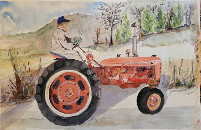Scott on His Tractor