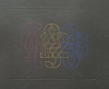 Stencil No. 8 Color Digits Zero to Nine on Black