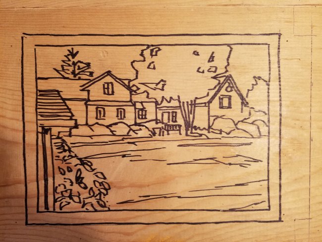 Preliminary Drawing for Woodcut