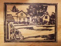 Preliminary Drawing for Woodcut