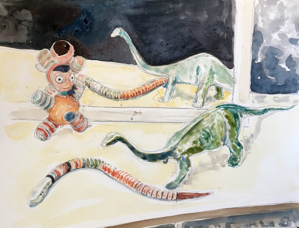 Dino with Snake