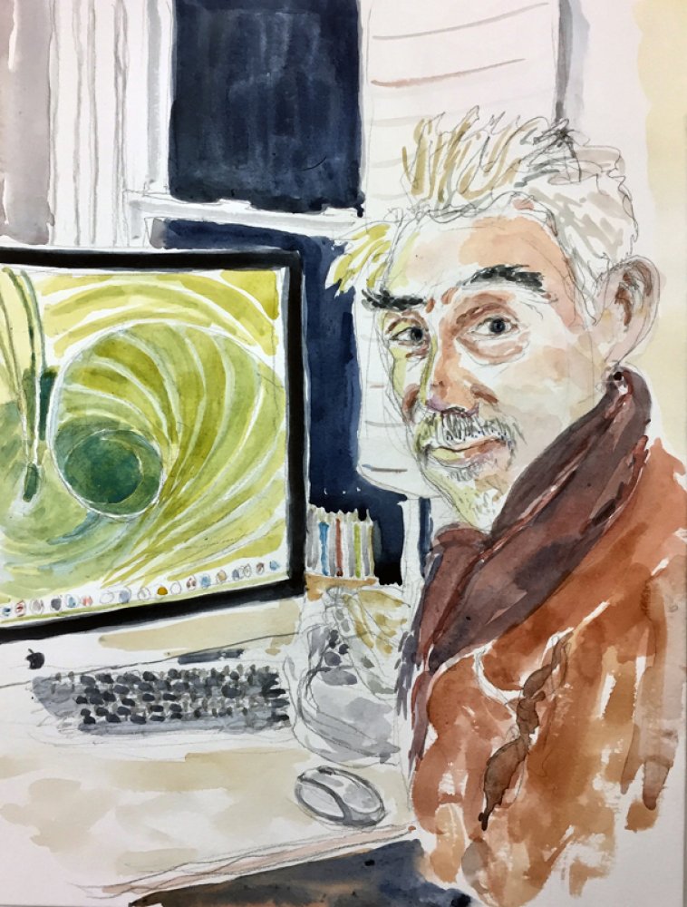 Self Portrait at Computer