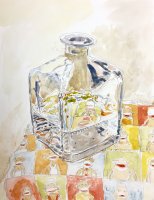 Bottle on Monkey Fabric