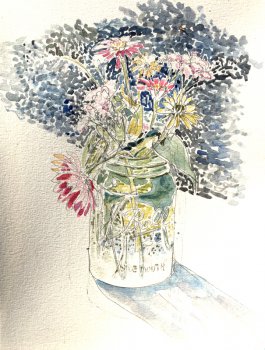 Flowers in Mason Jar