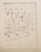 Mexican Courtyard First Etching