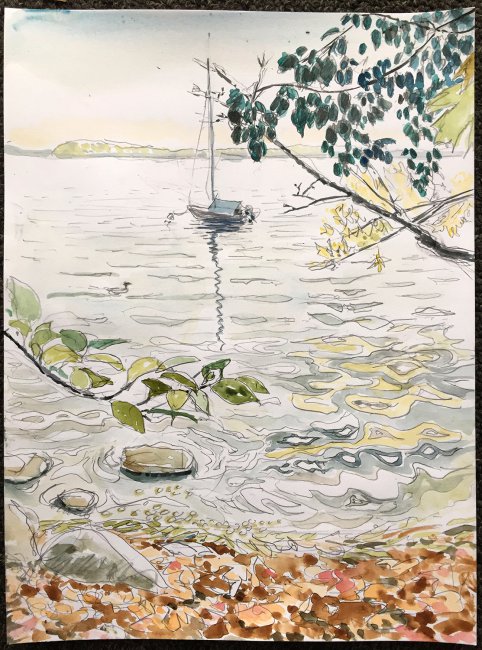 Sailboat on lake Mendota