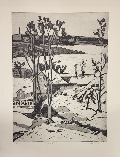 Rockport Harbor in Snow