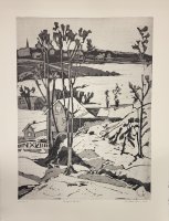 Rockport Harbor in Snow