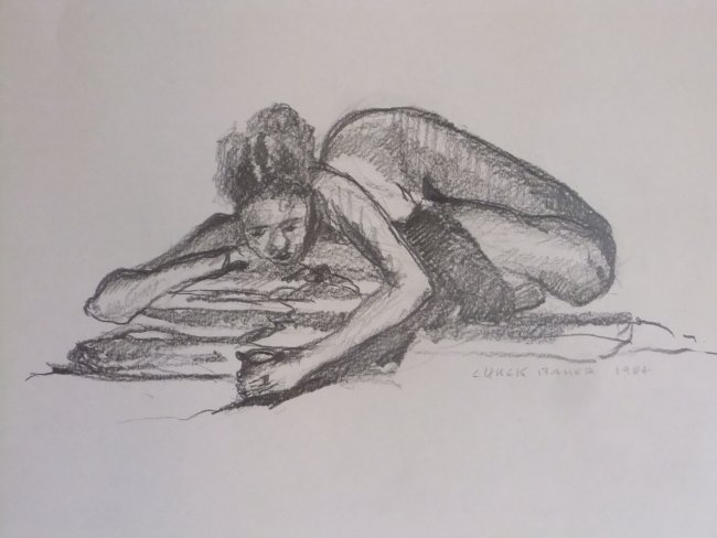 Female Nude with Pillows Lifedrawing