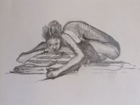 Female Nude with Pillows Lifedrawing